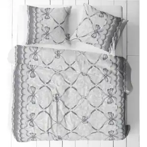 M53 Mašličky šedé bavlnená súprava obliečok 1+1