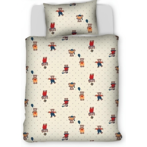 M4 Medvedíky na bežovom bavlnená súprava obliečok 140x200 cm 1+1