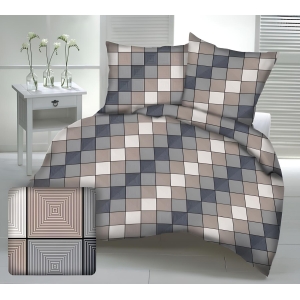 A72 Kocky hnedé bavlnená súprava obliečok  1+1