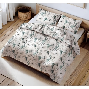 A47 Púpavy biele bavlnená súprava obliečok 1+1