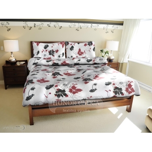 A50 Tapeta  čiernočervená bavlnená súprava obliečok 1+1