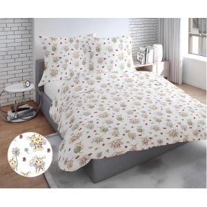 M201 Včielky na bielom bavlnená súprava obliečok 1+1 140x200