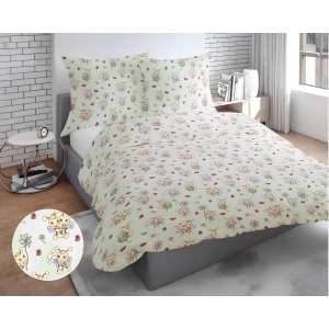 M202 Včielky na zelenom bavlnená súprava obliečok 140x200  1+1