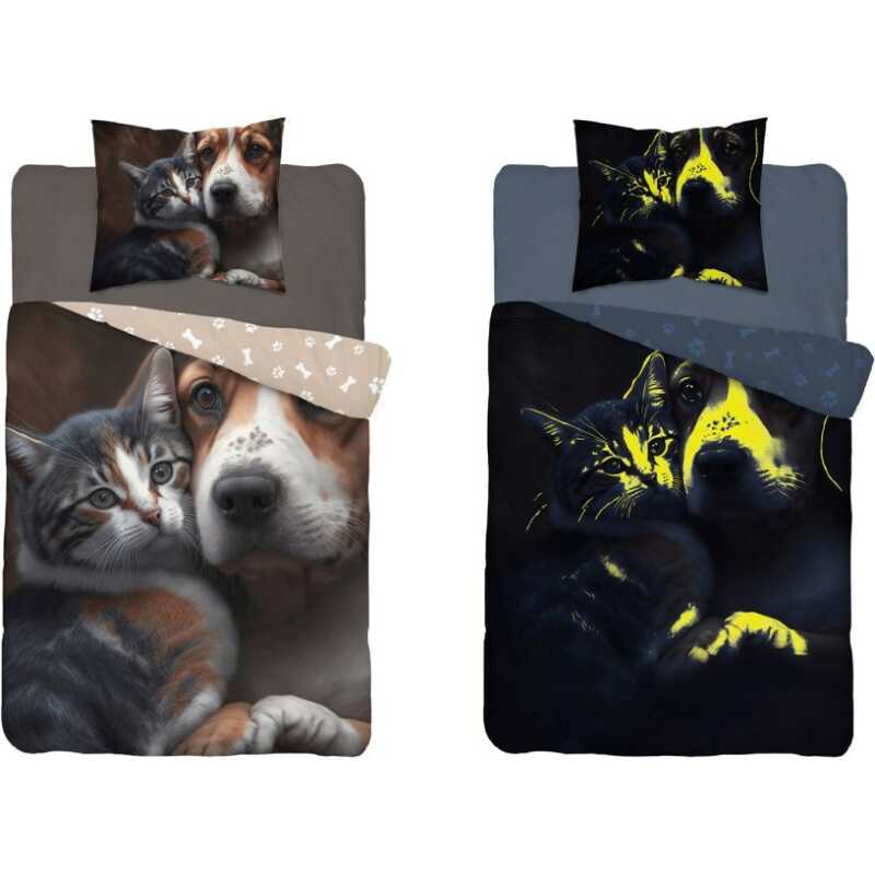 Súprava obliečok 1+1 (140x200, 70x80) Materiál: 100% bavlna - obliečky majú v tme svietiaci efekt