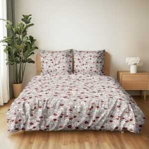 M36 Kvety červené bavlnená súprava obliečok 1+1