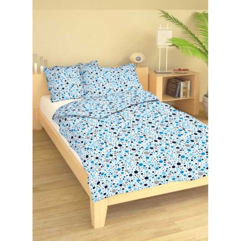 Guľky modré bavlnená súprava obliečok krep 1+1 je vyrobená zo 100 % bavlny a dostupná v rozmeroch 140×200 cm a 140×220 cm. S plošnou hmotnosťou 140 g/m² je priedušná a ideálna na letné mesiace, čo zaisťuje príjemný spánok. Súprava 1+1 obsahuje jednu obliečku na paplón a jednu obliečku na vankúš.