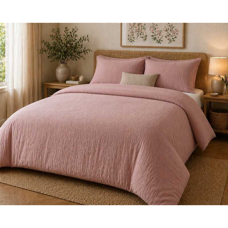 Mušelínová súprava obliečok 1+1 vo veľkostiach 140×200 cm, 140×220 cm a 160x200 je vyrobená zo 100 % bavlny s plošnou hmotnosťou 120 g/m². Jej priedušnosť a ľahkosť ju robia ideálnou na letné mesiace a prechodné obdobia. Súprava 1+1 obsahuje jednu obliečku na paplón a jednu obliečku na vankúš.