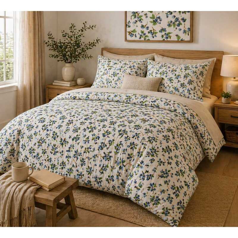 Mušelínová súprava obliečok 1+1 vo veľkostiach 140×200 cm, 140×220 cm a 160x200 je vyrobená zo 100 % bavlny s plošnou hmotnosťou 120 g/m². Jej priedušnosť a ľahkosť ju robia ideálnou na letné mesiace a prechodné obdobia. Súprava 1+1 obsahuje jednu obliečku na paplón a jednu obliečku na vankúš.