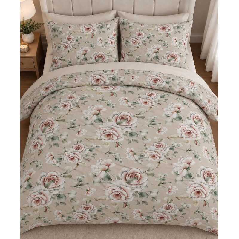 Bavlnená súprava obliečok 1+1 je vyrobená zo 100% bavlny s plošnou hmotnosťou 130 g/m². Dostupná vo veľkostiach 140x200 cm, 140x220 cm, 200x220 cm a 200x240 cm, ponúka príjemnú priedušnosť a je vhodná na celoročné používanie. Dezén vytvára 3D efekt - pôsobí trojrozmerným dojmom. Súprava 1+1 obsahuje jednu obliečku na paplón a jednu obliečku na vankúš 70x90 cm. Varianty 200x220 a 200x240 cm sú dodávané ako súprava 1+2 - jedna obliečka na paplón a dve obliečky na vankúš.